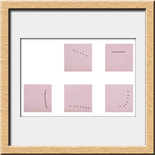 Temporelli Mabel - La cita fija - 2007 - T�cnica y materiales cinco piezas de 30 x 30 cm - tela de vestir femenina  sobre bastidor quemaduras de cigarrillos